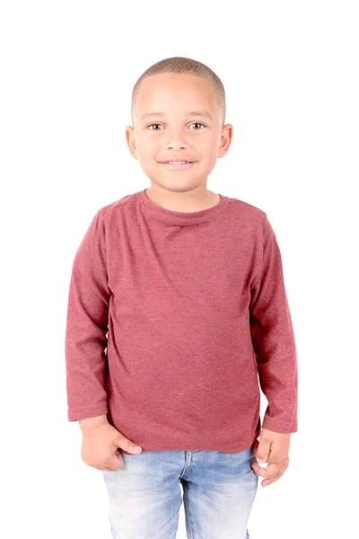 Little Boy Isolated White Background Stock Image