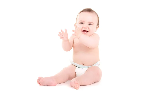 Cute Little Baby Isolated White Background Royalty Free Stock Photos