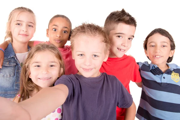 Niños Pequeños Aislados Fondo Blanco —  Fotos de Stock