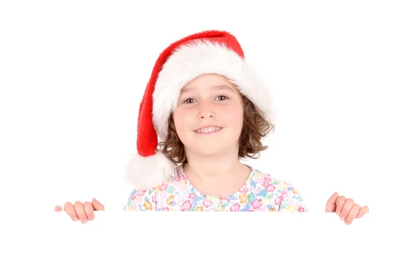 Κοριτσάκι με καπέλο Χριστούγεννα — Φωτογραφία Αρχείου