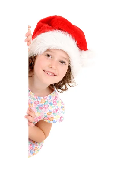 Niña con sombrero de Navidad — Foto de Stock