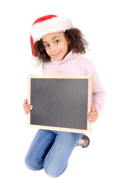 Bambina con cappello di Natale — Foto Stock