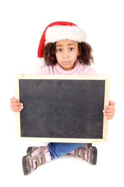 Niña con sombrero de Navidad — Foto de Stock