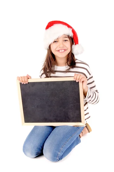 Menina com chapéu de Natal — Fotografia de Stock