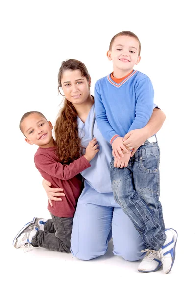Çocuklar ile çocuk doktor — Stok fotoğraf