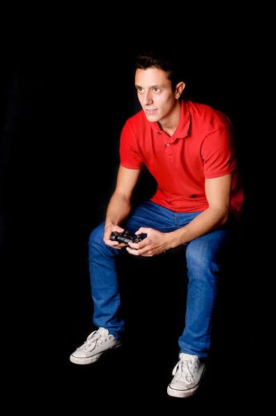 Jongen spelen van video games — Stockfoto