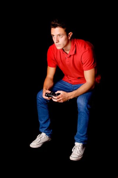 Jongen spelen van video games — Stockfoto