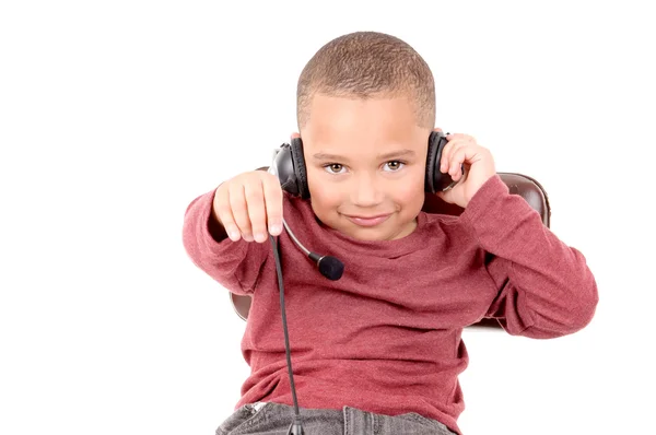 Niño con auriculares —  Fotos de Stock