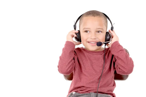 Boy with headphones — Stock Photo, Image