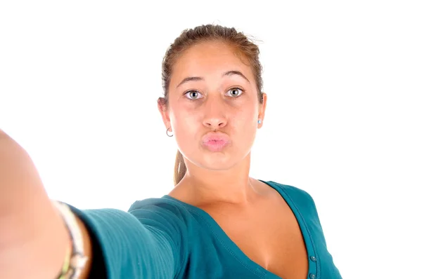 Chica tomando selfies —  Fotos de Stock