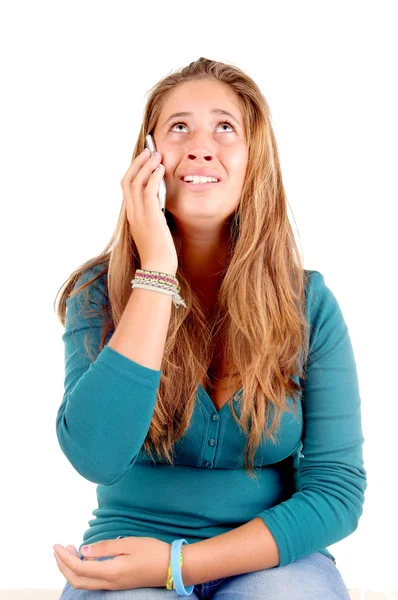 Girl with phone — Stock Photo, Image