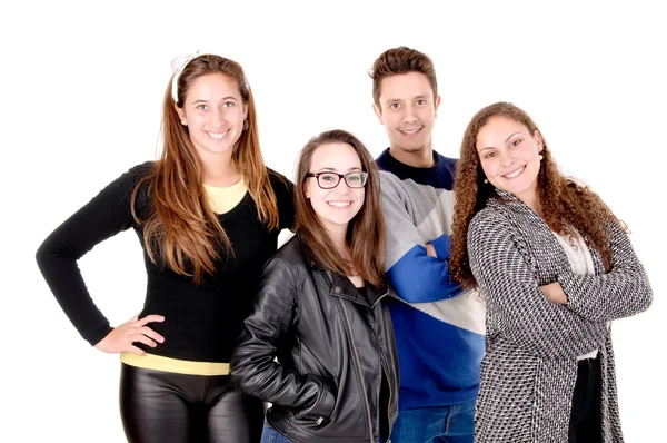 Grupp av tonåriga vänner i — Stockfoto