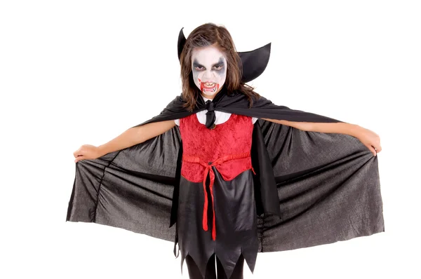 Halloween-Mädchen als Vampir verkleidet — Stockfoto