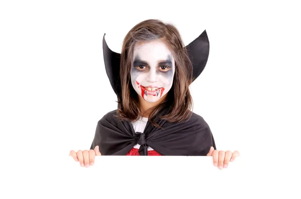 Halloween menina vestida como um vampiro — Fotografia de Stock
