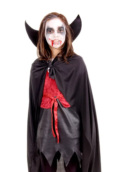 Chica de Halloween vestida como un vampiro — Foto de Stock