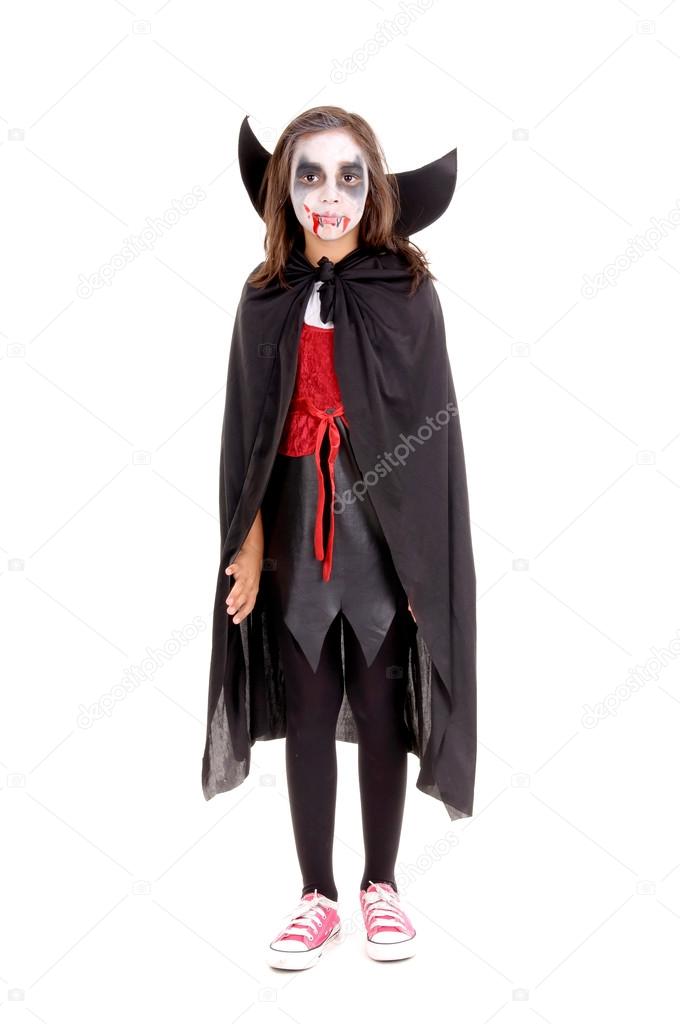 Halloween girl dressed as a vampire