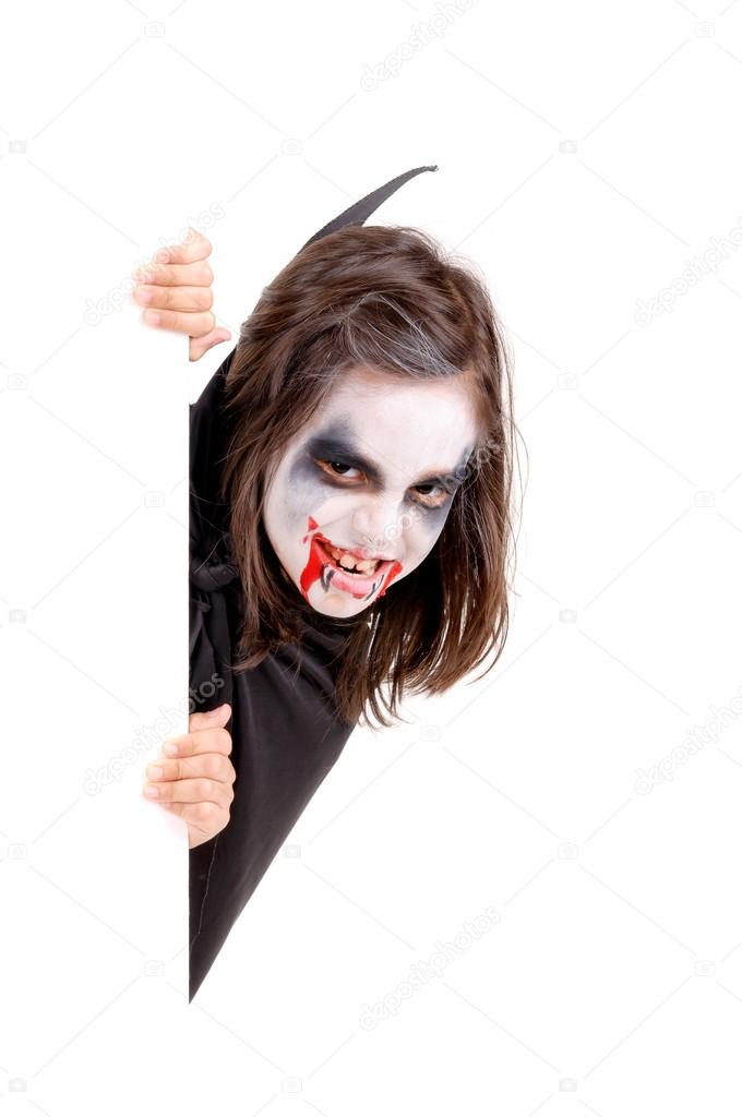 Halloween girl dressed as a vampire