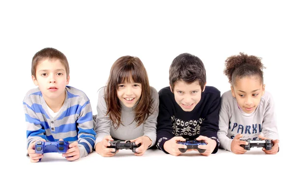 Friends playing video games — Stock Photo, Image