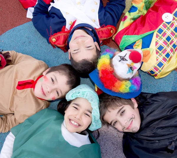 Kids in costumes on halloween — Stock Photo, Image