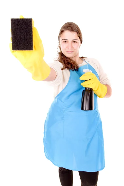 Limpeza senhora trabalho — Fotografia de Stock