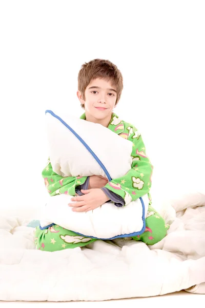 Liten pojke på hans pyjamas — Stockfoto
