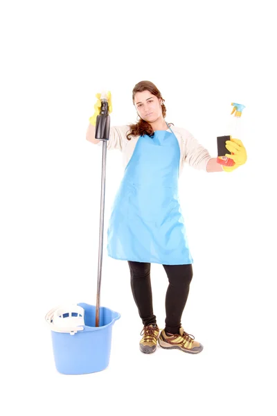 Linda senhora de limpeza — Fotografia de Stock