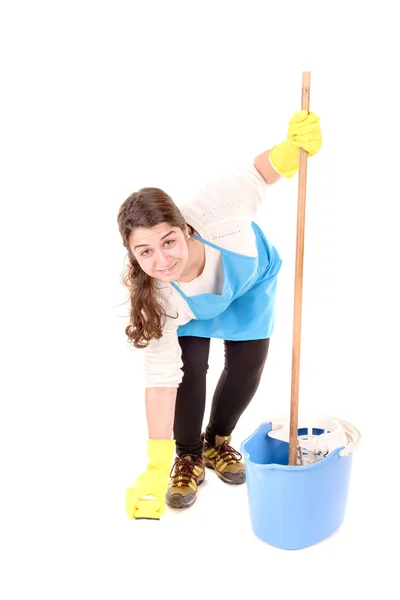 Linda senhora de limpeza — Fotografia de Stock