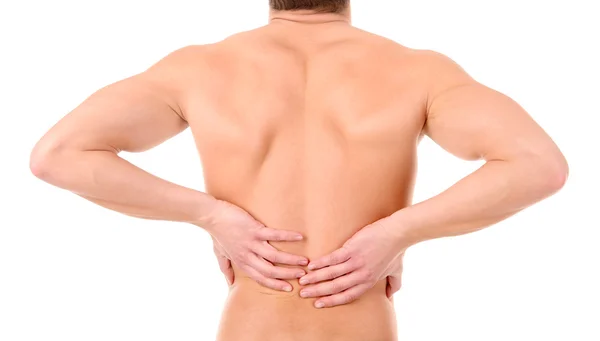 Young man with back pain — Stock Photo, Image