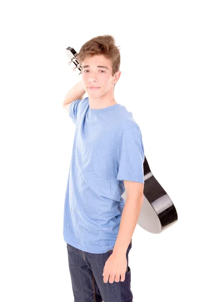 Teenager mit Gitarre — Stockfoto