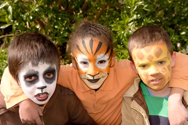 Děti s obličejem maloval — Stock fotografie