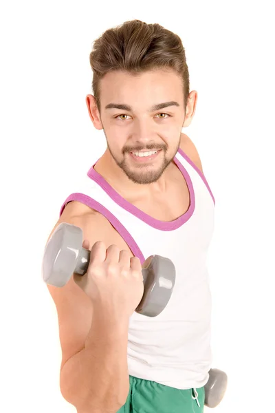 Young bodybuilder doing exercise — Stock Photo, Image