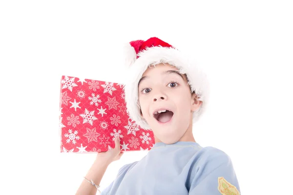 Liten pojke vid jul — Stockfoto