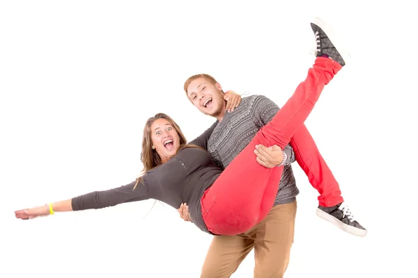 Teenage couple posing — Stock Photo, Image