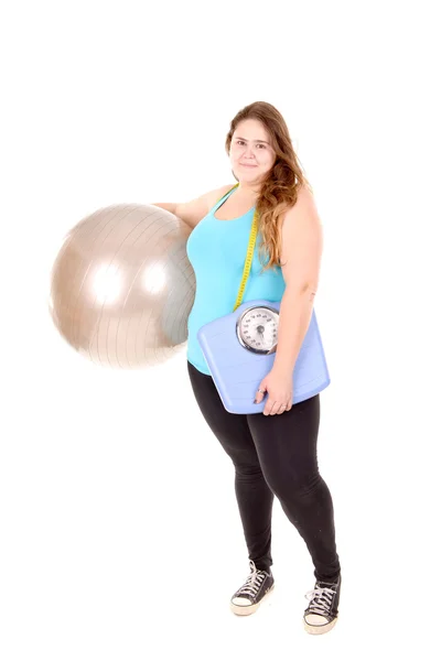 Duży fitness kobieta pozowanie — Zdjęcie stockowe