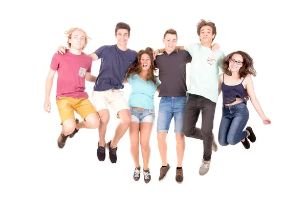 Groupe d'adolescents posant — Photo