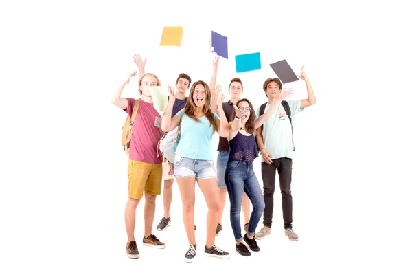 Grupo de adolescentes posando — Fotografia de Stock