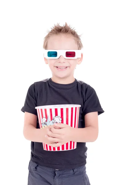 Junge im Kino — Stockfoto