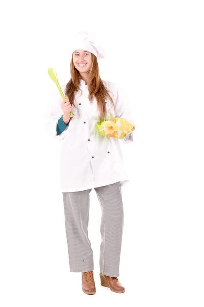 Jonge chef-kok koken — Stockfoto