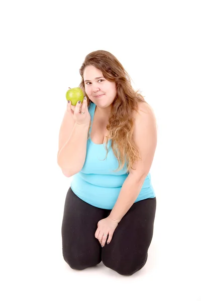 Fitness fat girl — Stock Photo, Image