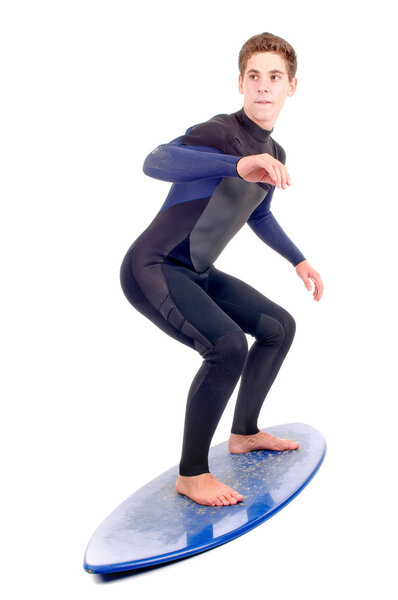 young surfer posing