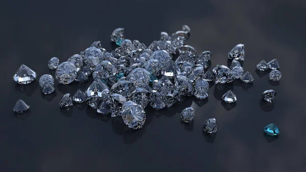 Placer Espumante Bonita Diamantes Uma Superfície Reflexiva Luz Fotos De Bancos De Imagens