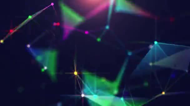 Dancing Colorful Laser Show Plexus Background Opener Can Used Announcement — Stock Video