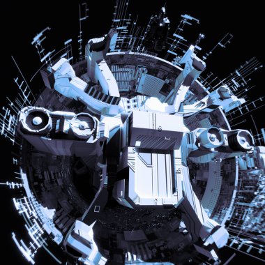 3D Hazırlama Geleceği Dış Uzay Gemisi