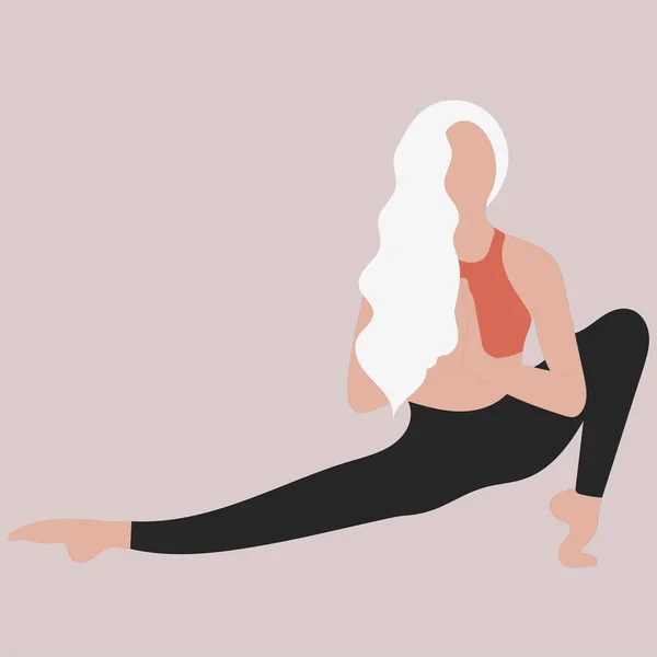 Tekeningen Van Meisjes Verschillende Yoga Poses — Stockfoto