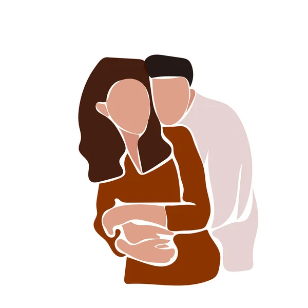 Ilustração Casal Apaixonado Pelo Dia Dos Namorados — Fotografia de Stock