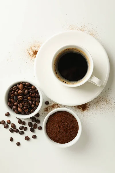 Begreppet Matlagning Kaffe Vit Bakgrund — Stockfoto