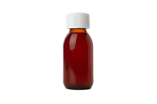 Botol Obat Dengan Sirup Diisolasi Pada Latar Belakang Putih — Stok Foto