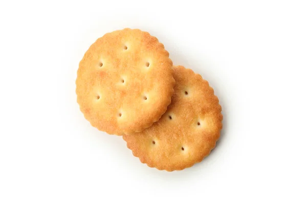 Lekkere Cracker Biscuit Geïsoleerd Witte Achtergrond — Stockfoto