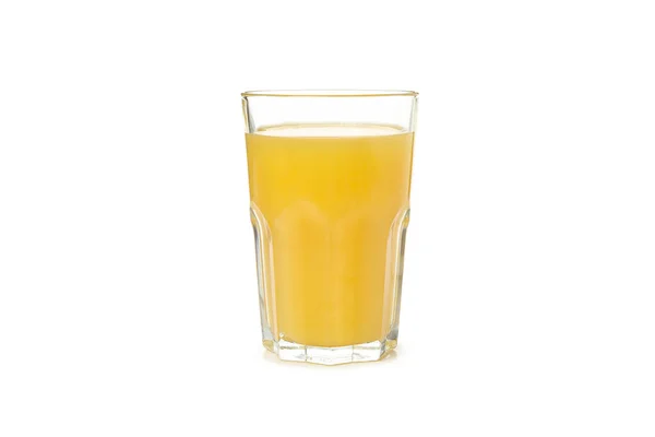 Vidro Suco Laranja Isolado Fundo Branco — Fotografia de Stock