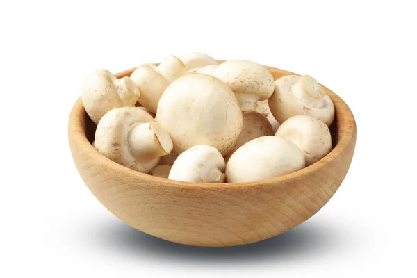 Bol Bois Champignons Isolé Sur Fond Blanc — Photo